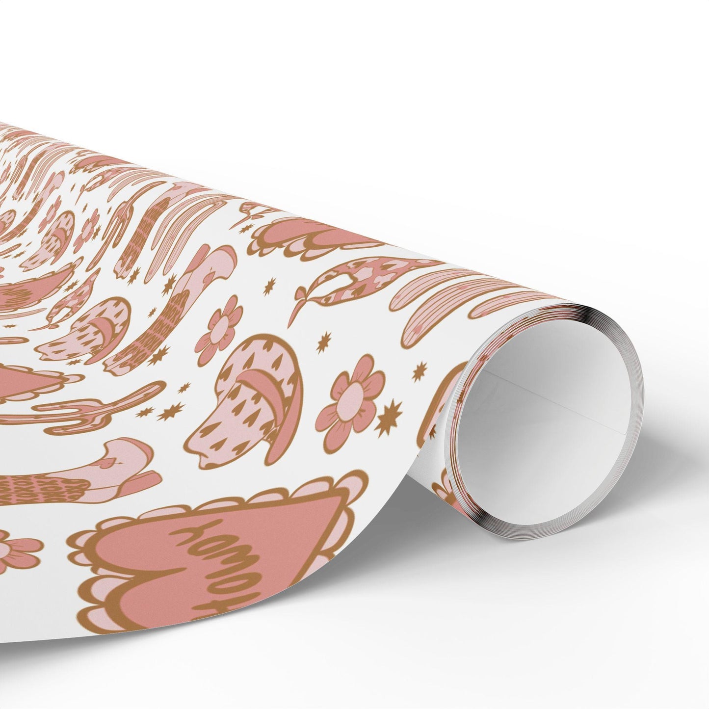 WESTERN Valentines Gift Wrapping Papers - Western Girls Gift Wrap - Pink Cowgirl Gift Wrap Idea