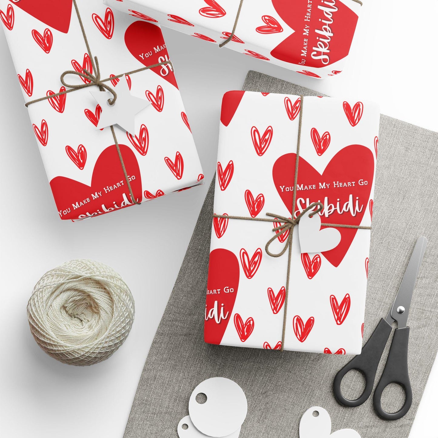 Skibidi Valentine Wrapping Paper: Funny Tween Gift Wrap