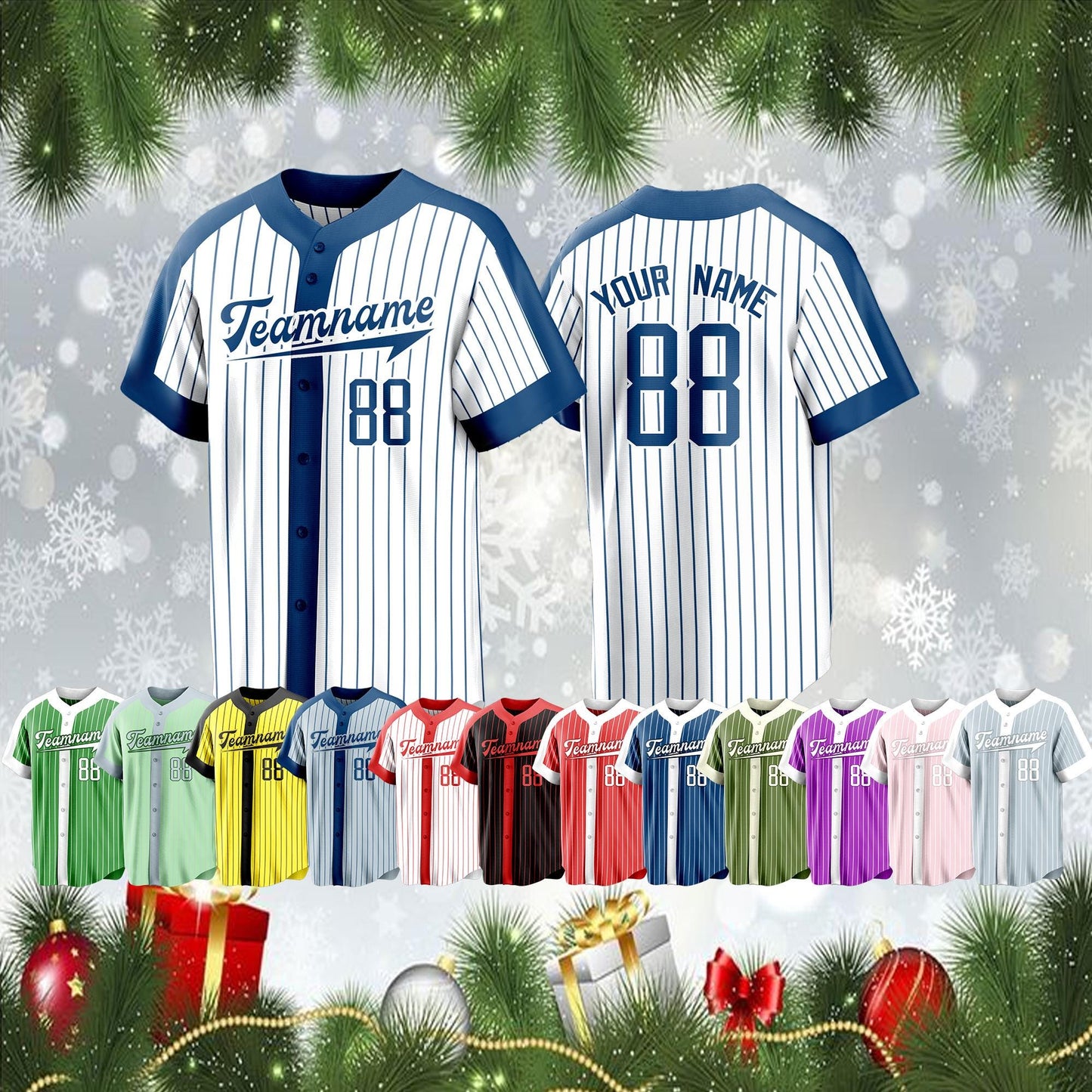 Custom Stripe Baseball Jersey  Personalized Team Name and Number  Stitched or Printed Custom Baseball Shirt for Men  Women  and Youth