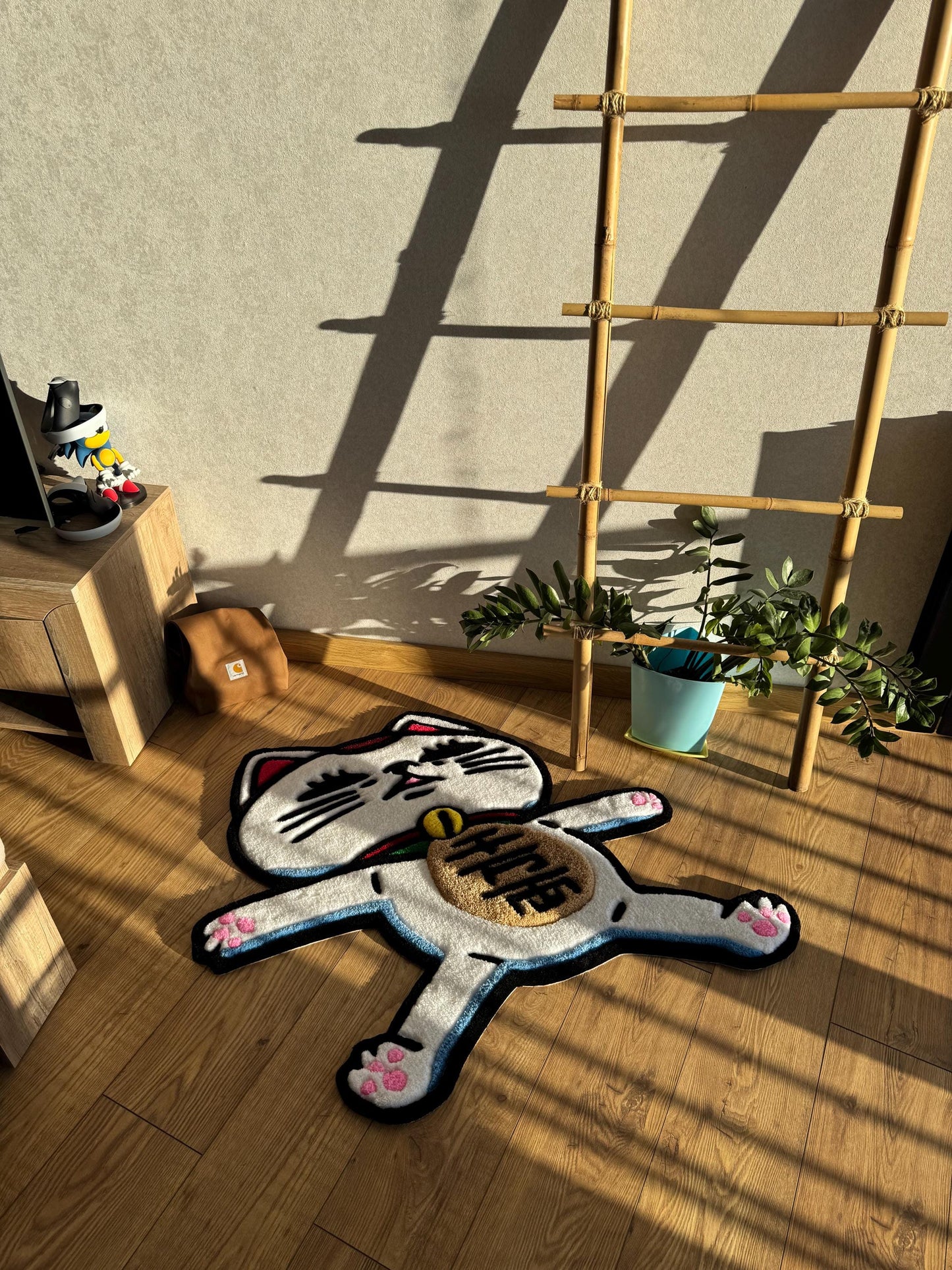 Custom Cat Rug: Tufted Wool, 3D Fluffy Handmade Carpet