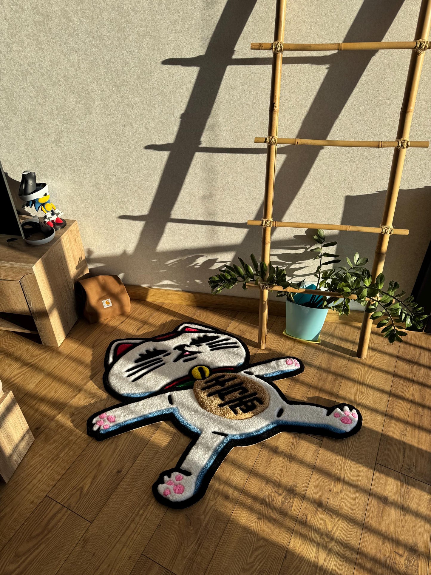 Custom Cat Rug: Tufted Wool, 3D Fluffy Handmade Carpet