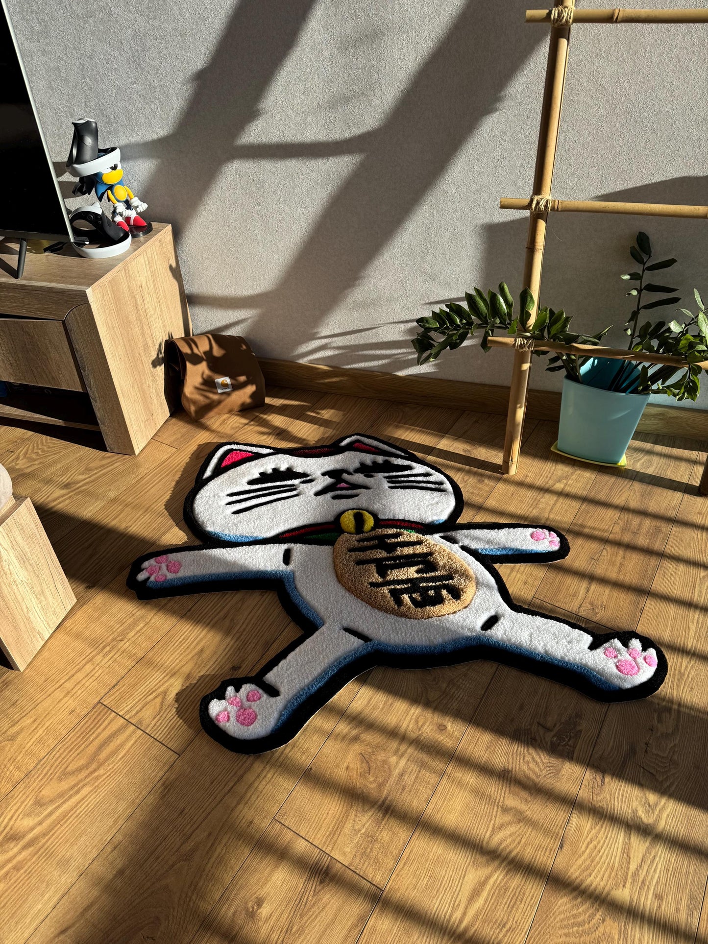 Custom Cat Rug: Tufted Wool, 3D Fluffy Handmade Carpet