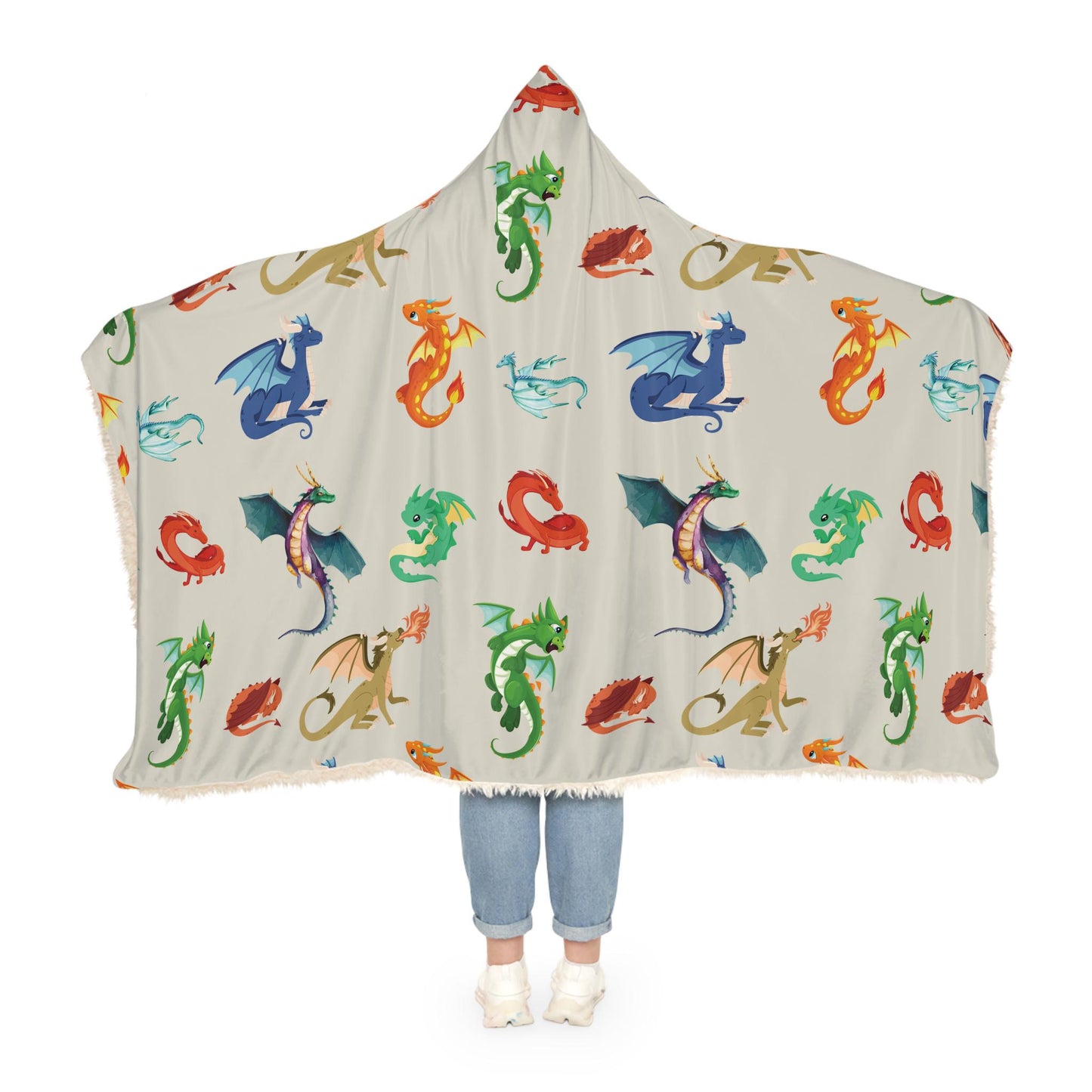 Dragon Hooded Blanket | Fantasy Hooded Blanket | Hoodie Blanket | Wearable Blanket | Snuggle Blanket | Sherpa Blanket | Fleece Blanket