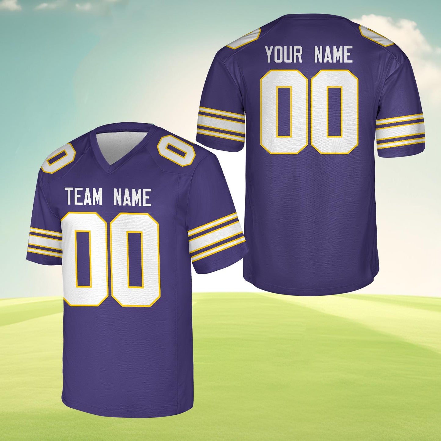 Personalized Team Name And Number Any Football Jersey, Custom V-neck Short Sleeve Jersey Shirt, Football Jersey For Football Fan Lover