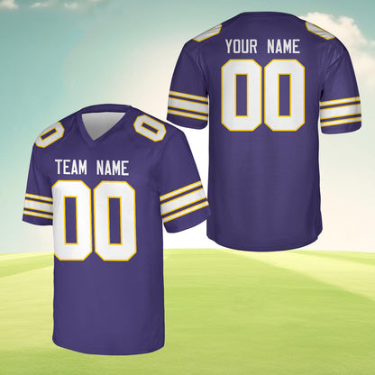 Personalized Team Name And Number Any Football Jersey, Custom V-neck Short Sleeve Jersey Shirt, Football Jersey For Football Fan Lover