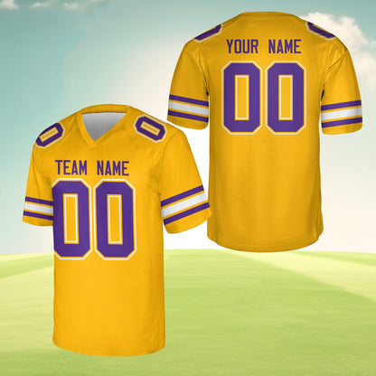 Personalized Team Name And Number Any Football Jersey, Custom V-neck Short Sleeve Jersey Shirt, Football Jersey For Football Fan Lover