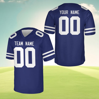 Personalized Team Name And Number Any Football Jersey, Custom V-neck Short Sleeve Jersey Shirt, Football Jersey For Football Fan Lover