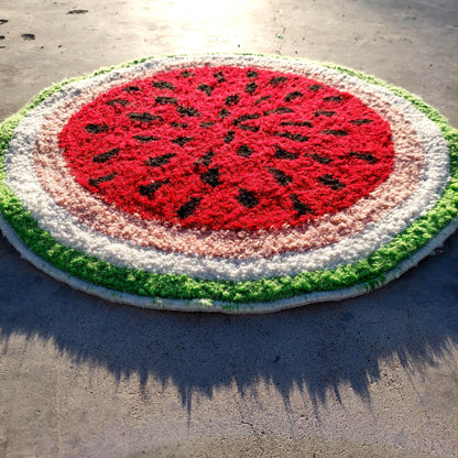 Watermelon Tufted Rug,Hand Tufted Fruit Rug,Custom Rug,Handmade Rug,Kitchen Rug,Area Rug,Home Decor,Living Room Rug,Cool Rug,Modern Rug