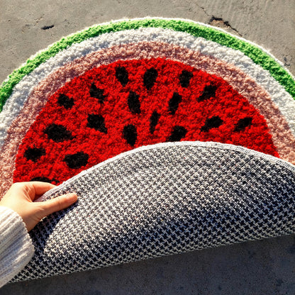 Watermelon Tufted Rug,Hand Tufted Fruit Rug,Custom Rug,Handmade Rug,Kitchen Rug,Area Rug,Home Decor,Living Room Rug,Cool Rug,Modern Rug