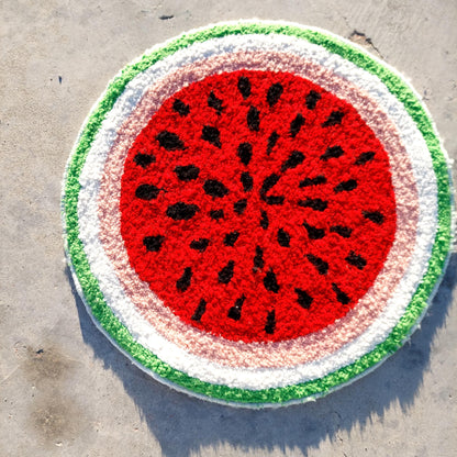 Watermelon Tufted Rug,Hand Tufted Fruit Rug,Custom Rug,Handmade Rug,Kitchen Rug,Area Rug,Home Decor,Living Room Rug,Cool Rug,Modern Rug