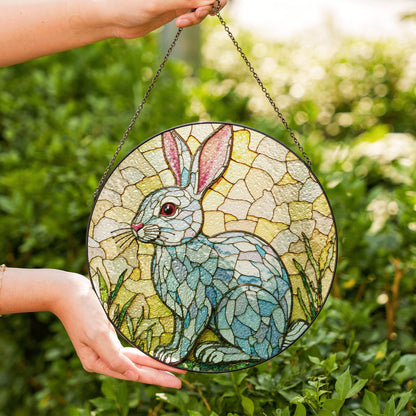 Stained Glass Rabbit Suncatcher Unique Window Decor Gift for Animal Lovers