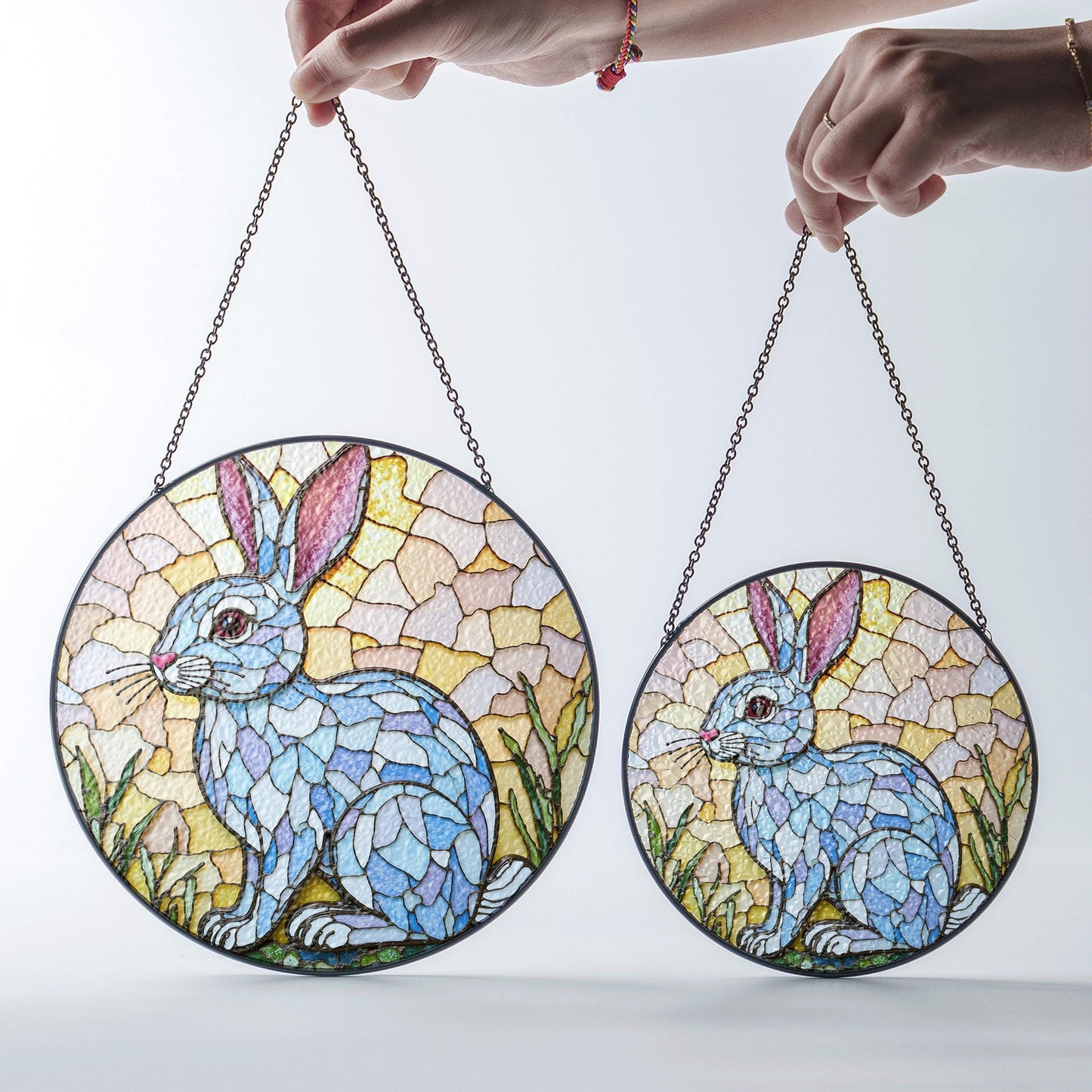 Stained Glass Rabbit Suncatcher Unique Window Decor Gift for Animal Lovers
