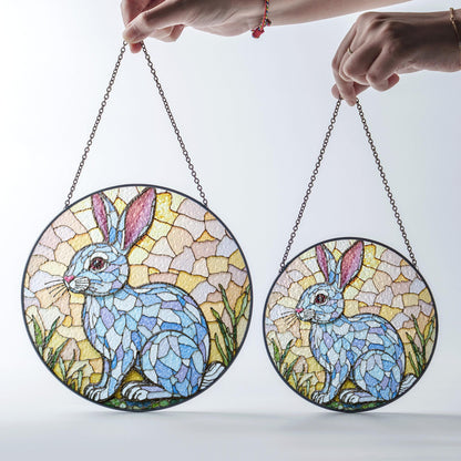 Stained Glass Rabbit Suncatcher Unique Window Decor Gift for Animal Lovers