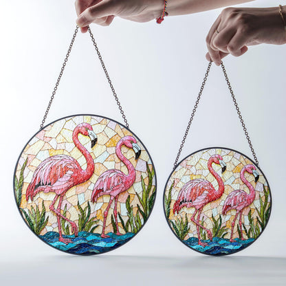 Flamingo Stained Glass Suncatcher Window Decoration Art Gift for Her