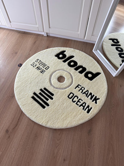 Blond Album Cover Rug: Handmade Tufted Music Rug (90cm)