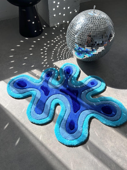 Handmade Tufted Abstract Rug: Custom Art Decor