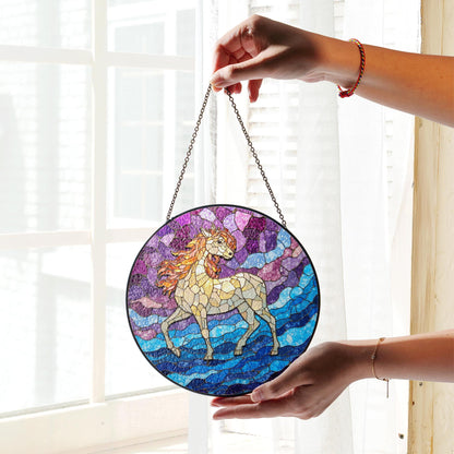 Stained Glass Unicorn Suncatcher Rainbow Decor Gift for Unicorn Lovers
