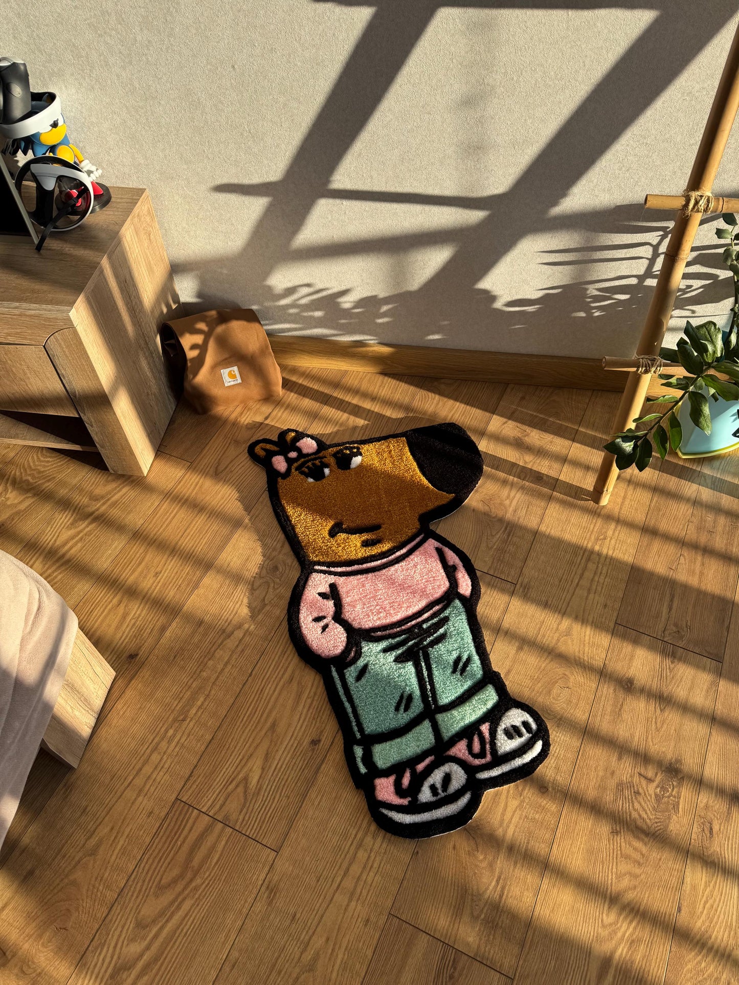 Chill Girl Custom Wool Rug: Handmade Tufted Fiber Art