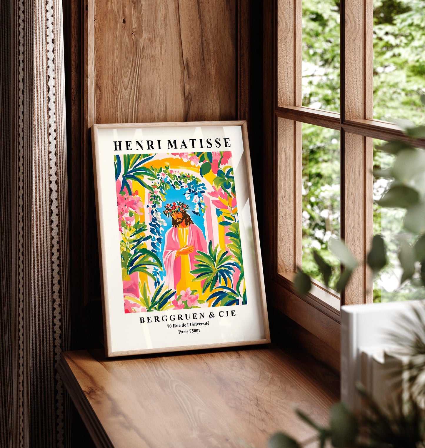 Christian art print, Jesus Christ wall art, Aesthetic religious poster, Henri Matisse print, Mid century modern art