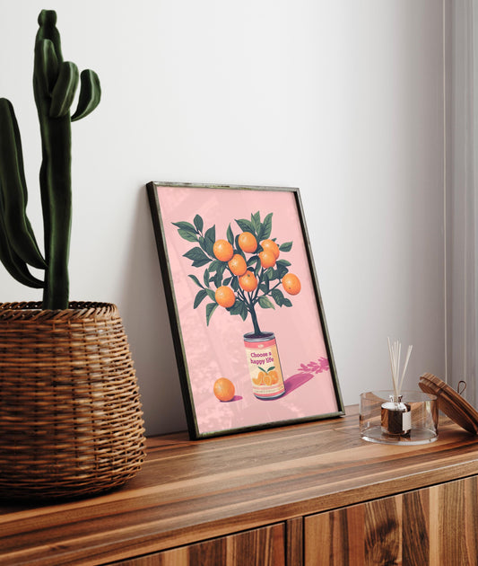 Choose a happy life, Pink aesthetic motivational poster, Happiness wall art, Self love wall art, Affirmations poster