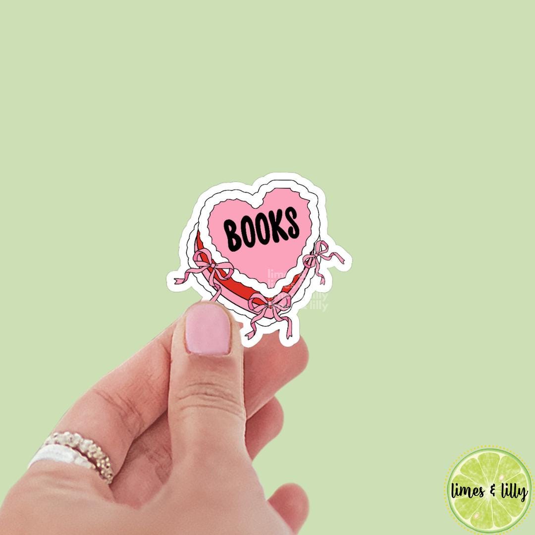 Coquette Vintage Book Cake with Bows Sticker | Valentine’s Day Sticker | Valentine Sticker | Kindle Stickers | Vinyl Sticker | Laptop |