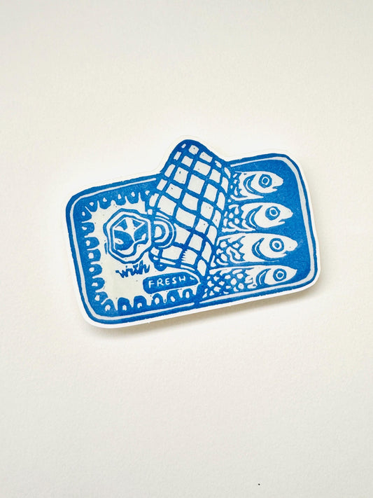 Sardines in a Can | Vinyl Sticker Decal | Water resistant | Foodie sticker
