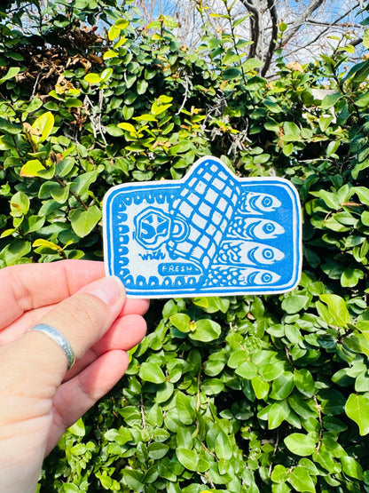 Sardines in a Can | Vinyl Sticker Decal | Water resistant | Foodie sticker