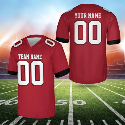 Personalized Team Name And Number Any Football Jersey, Custom V-neck Short Sleeve Jersey Shirt, Football Jersey For Football Fan Lover