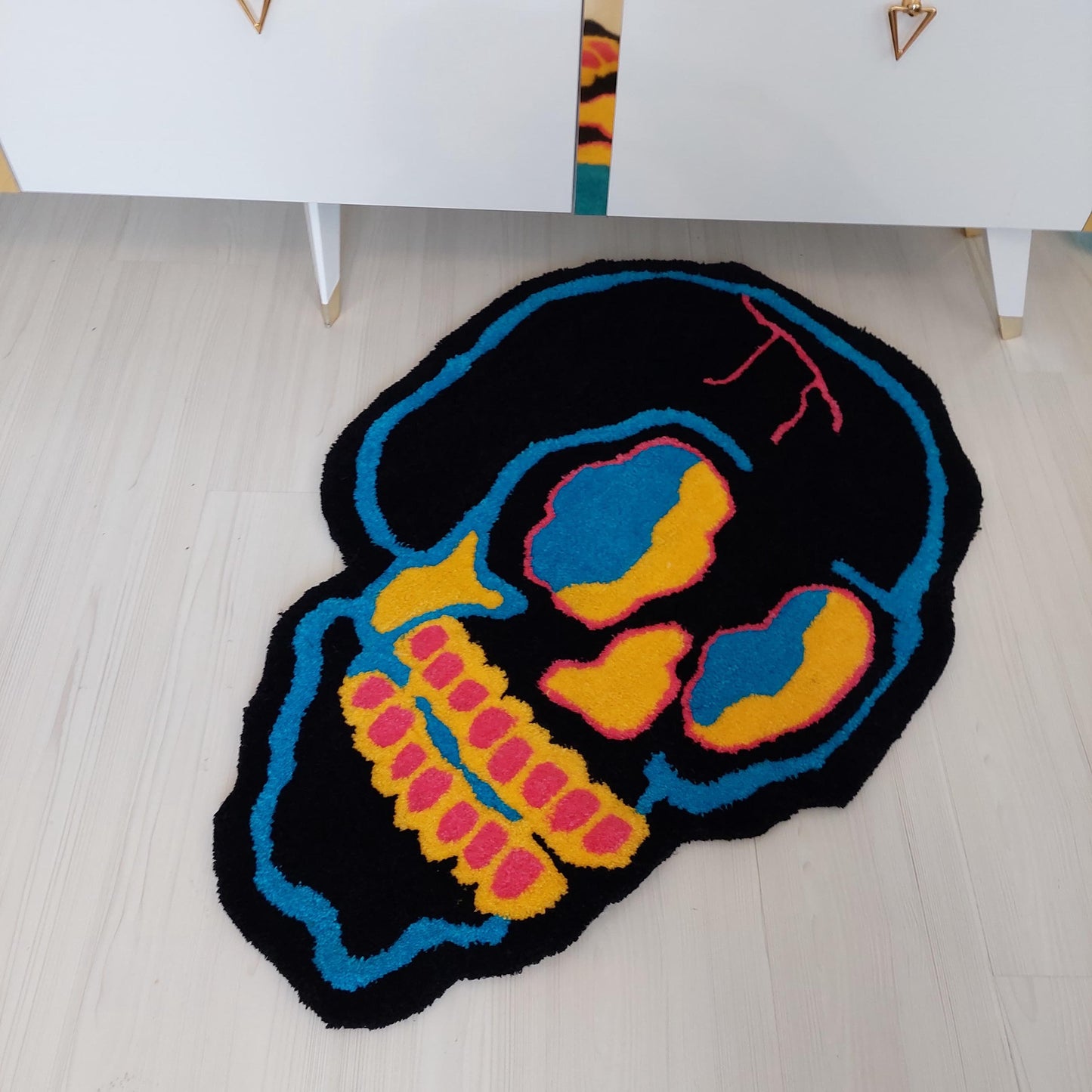 Skull Rug,Tufted Rug,Gothic Rug,Living Room Rug,Fear Rug,Fear Decor,Custom Rug,Modern Rug,Black Rug,Custom Gifts,Skeleton Rug,Satanic Rug