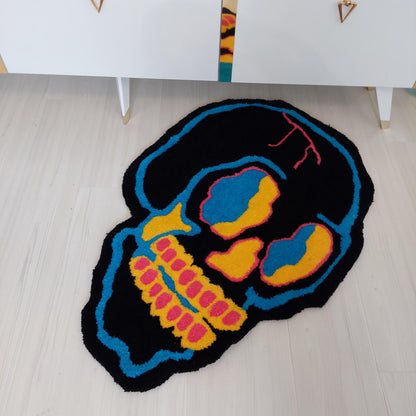 Skull Rug,Tufted Rug,Gothic Rug,Living Room Rug,Fear Rug,Fear Decor,Custom Rug,Modern Rug,Black Rug,Custom Gifts,Skeleton Rug,Satanic Rug