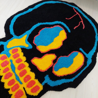Skull Rug,Tufted Rug,Gothic Rug,Living Room Rug,Fear Rug,Fear Decor,Custom Rug,Modern Rug,Black Rug,Custom Gifts,Skeleton Rug,Satanic Rug