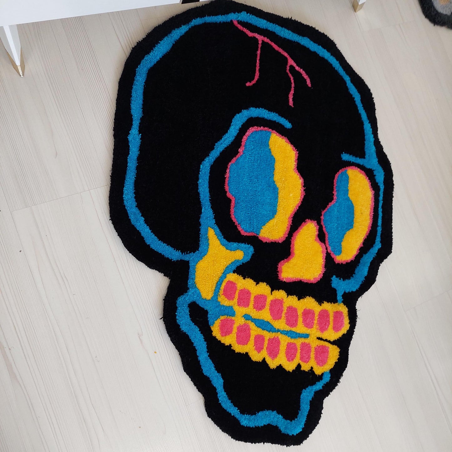 Skull Rug,Tufted Rug,Gothic Rug,Living Room Rug,Fear Rug,Fear Decor,Custom Rug,Modern Rug,Black Rug,Custom Gifts,Skeleton Rug,Satanic Rug