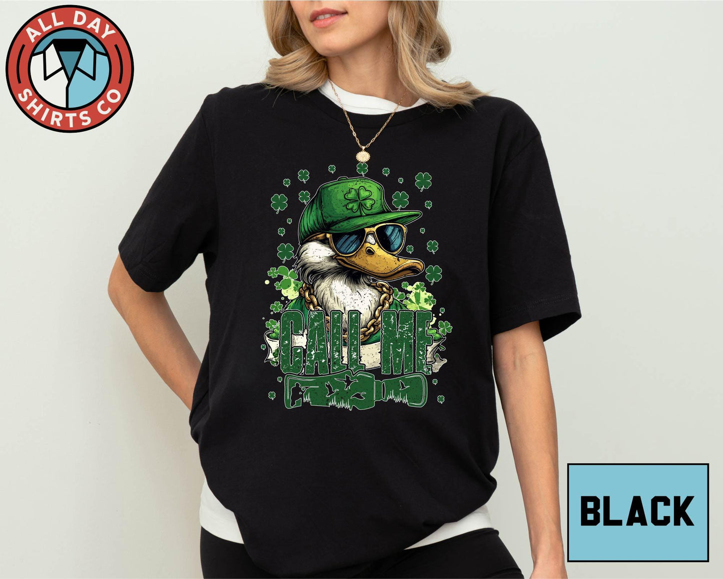 Call Me Duck St. Patrick's Day Shirt, Mallard and Shamrock Tee, Funny Paddy's Day Duck Shirt, Irish Festival Sweatshirt, Cute Shamrock Shirt