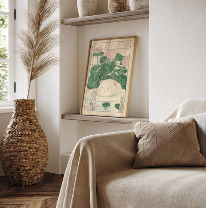 Cute white cat in a bathtub, Japanese bathroom print, Japan funny poster, Cat wall art, Aesthetic minimalism, Japandi wall art