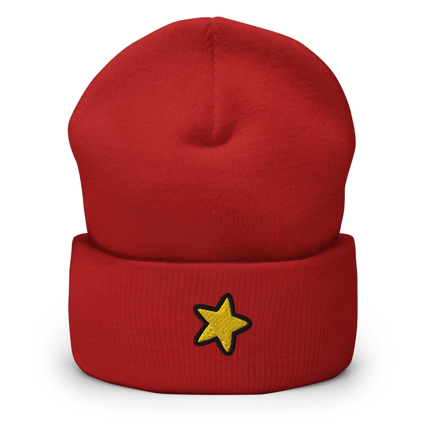 Star Beanie, Handmade Cuffed Knit Unisex Slouchy Adult Winter Hat Cap Gift, Kawaii