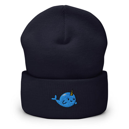 Whale Beanie, Handmade Cuffed Knit Unisex Slouchy Adult Winter Hat Cap Gift, Kawaii