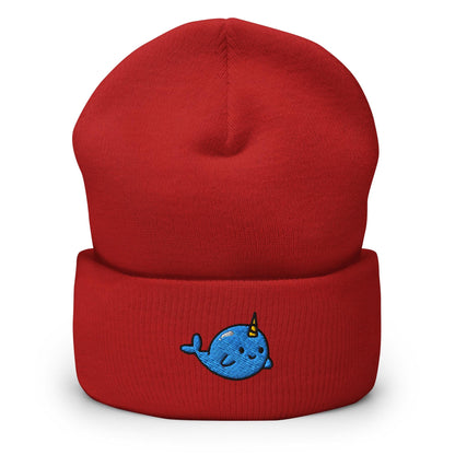 Whale Beanie, Handmade Cuffed Knit Unisex Slouchy Adult Winter Hat Cap Gift, Kawaii