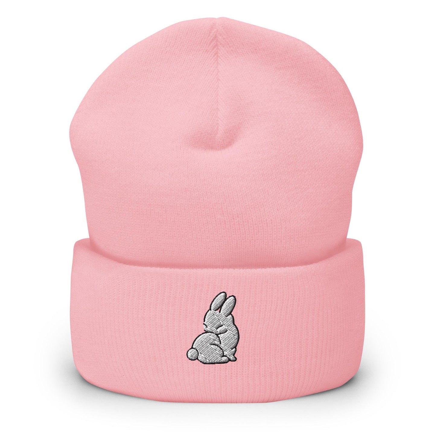 Rabbit Beanie, Handmade Cuffed Knit Unisex, Forestcore, Adult Winter Hat Cap Gift, Kawaii