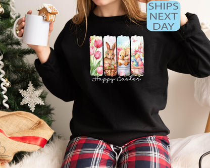 Easter Vibes Sweatshirt, Retro Easter Shirt, Rabbit Lover Gift, Easter Egg Hunt, Easter Chicks Shirt, Happy Easter Graphic Shirt