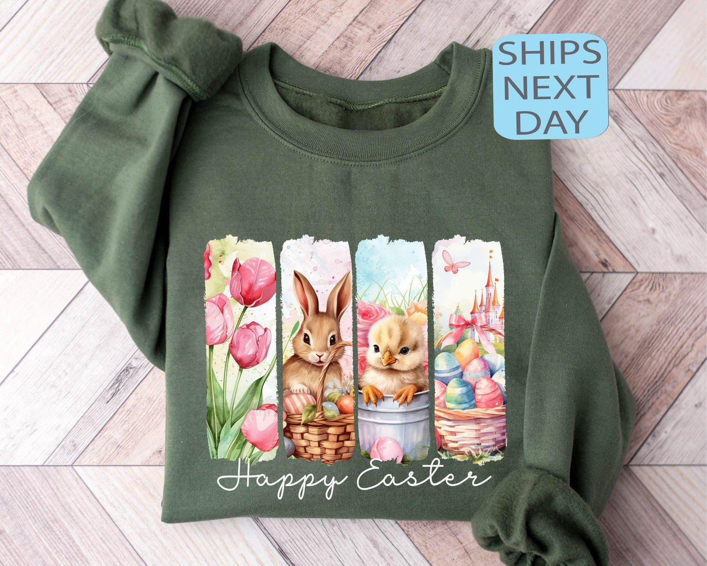 Easter Vibes Sweatshirt, Retro Easter Shirt, Rabbit Lover Gift, Easter Egg Hunt, Easter Chicks Shirt, Happy Easter Graphic Shirt