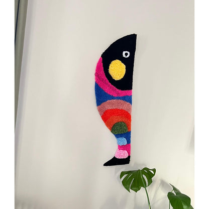 Handmade Colorful Fish Rug: 3D Tufted Acrylic Yarn