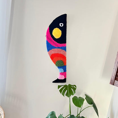 Handmade Colorful Fish Rug: 3D Tufted Acrylic Yarn