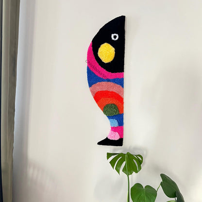 Handmade Colorful Fish Rug: 3D Tufted Acrylic Yarn