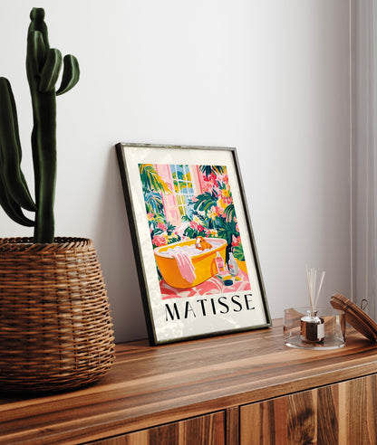 Guinea Pig Art Print: Matisse Style Bathroom Decor