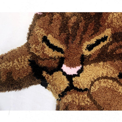 Cat Shape Rug for Children's Room Decoration Door Mat Gray Brown Living Room Bathroom Area Rug