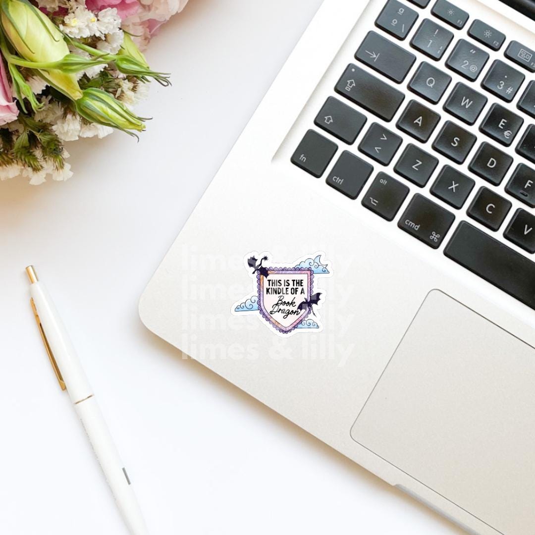 This is the Kindle of a Book Dragon Shield Vinyl Sticker | Book Inspired | Bookish Stickers | Kindle | Laptop | Decal | Romantasy Book Merch