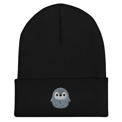 Pesto the Penguin Beanie, Handmade Cuffed Knit Unisex Slouchy Adult Winter Hat Cap Gift, Kawaii