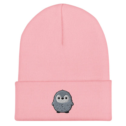 Pesto the Penguin Beanie, Handmade Cuffed Knit Unisex Slouchy Adult Winter Hat Cap Gift, Kawaii