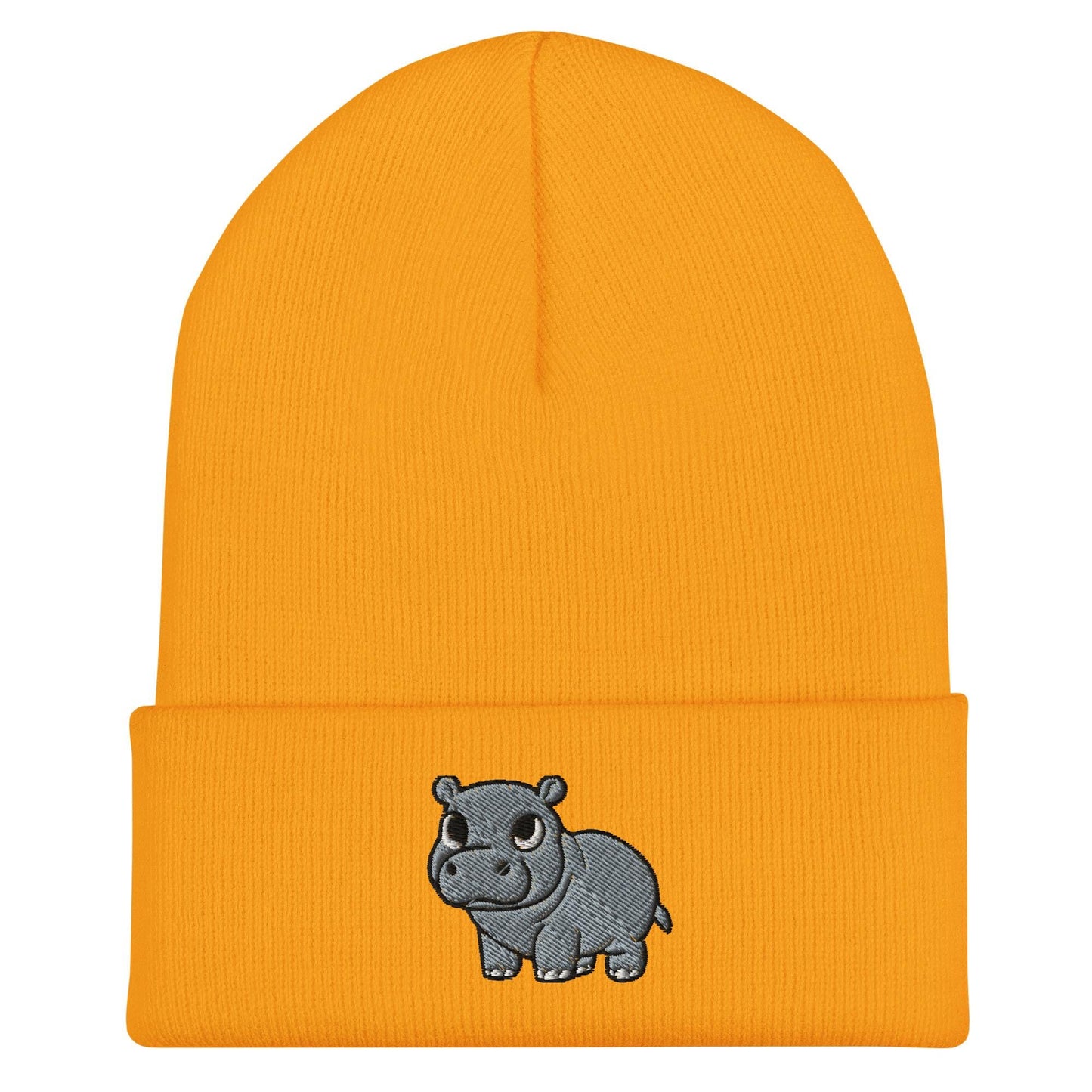 Pygmy Hippo Beanie, Handmade Cuffed Knit Unisex Slouchy Adult Winter Hat Cap Gift, Kawaii