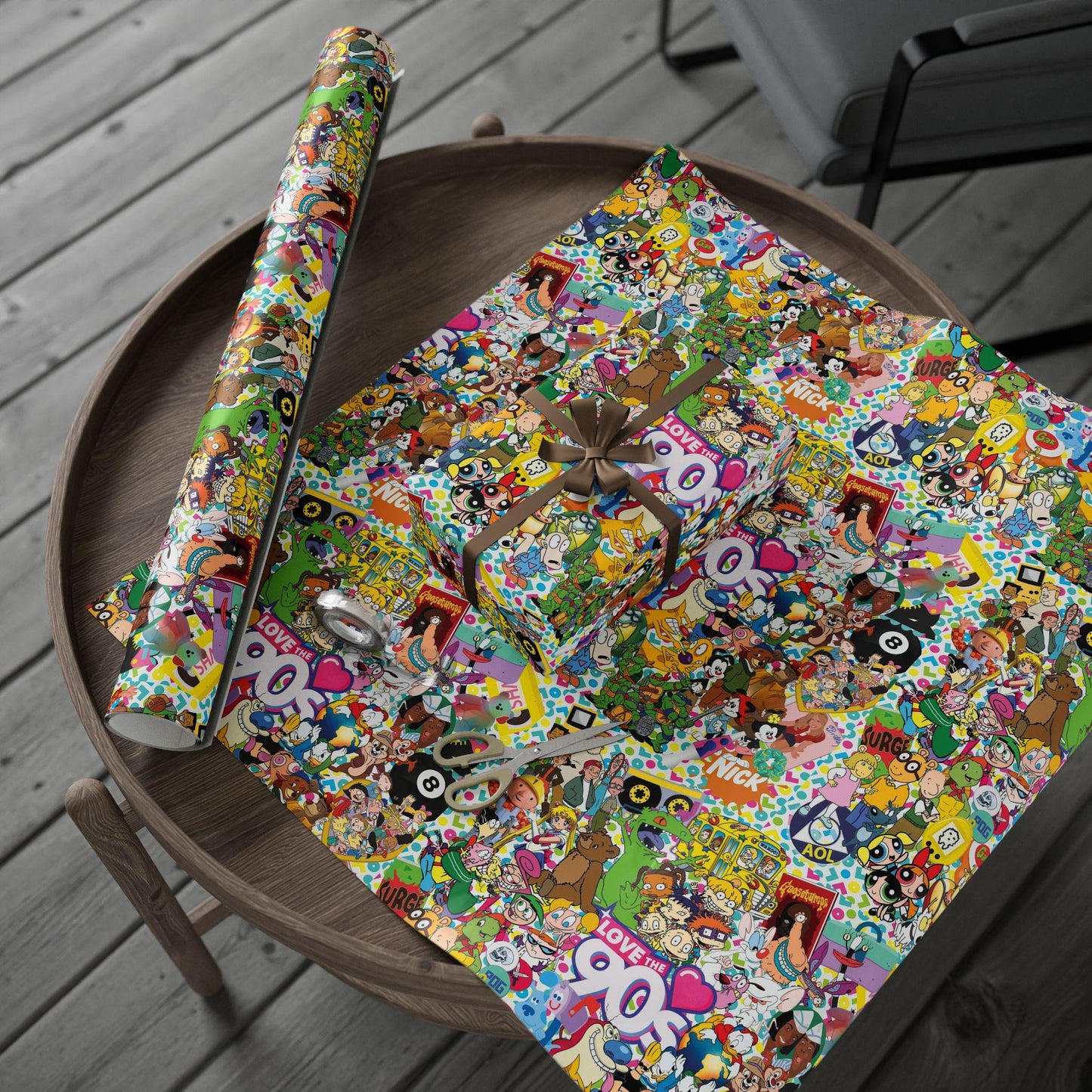 90's Wrapping Papers, Nostalgic Custom Gift Wrap, High-Quality Fine Art Paper, Matte or Glossy Finish, 3 Sizes Available